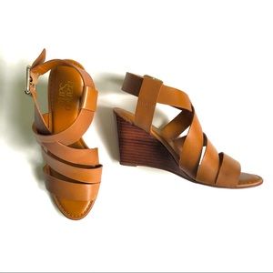 NEW - Franco Sarto Mallory Brown Wedged Sandals